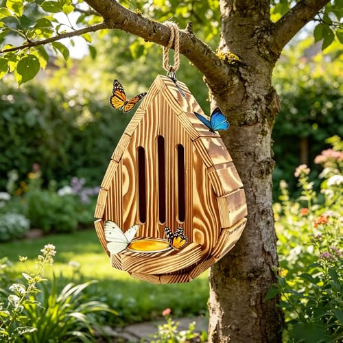 de Mariposas para Jardín Madera Resistente A La Intemperie Colgable