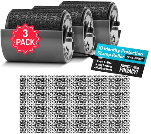 Guard Your ID Identity Protection Stamp Roller Refill (3-Pack), Fits IS-500CM