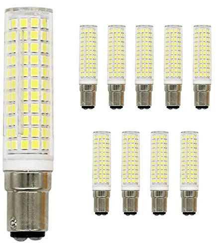 JZlamp BA15D E11 E12 E14 Luci LED dimmerabili Mini 136 LED Lampadine ceramiche di Mais 15W Sostituire 150W Lampade alogene 220V per lampadario Domestico (10 Pezzi),Warm White,BA15D