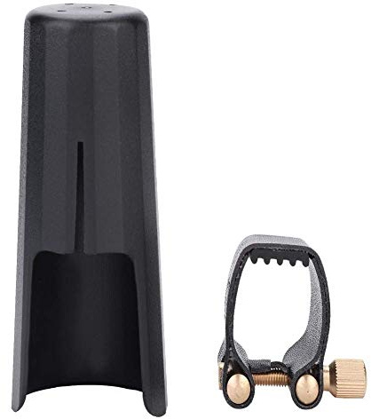 Agatige Ligature Saxophone Ténor, 3,5x3,5cm/1,38 x1,38 Attache à Clip Ligature en Cuir PU pour Saxophone Alto 9,8x3,8cm/3,86 x 1,5 Capuchon d'embout buccal pour Saxophone Ténor Saxophone Alto