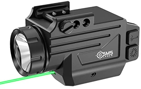 SMSlaser 1000 Lumens Laser Light Combo for Pistol with Strobe Function, Green Laser and Tactical Flashlight for Standard Picatinny Rails, Magnetic Rechargeable Compact Weapon Light Laser Combo