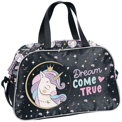 Ragusa-Trade Kinder Mädchen Einhorn Unicorn Pferde - Sporttasche Reisetasche (22JE), 40 x 25 x 15 cm, dunkelblau