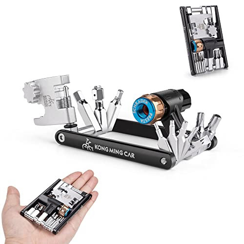 Kadacha 20 in 1 Fahrrad Multifunktionswerkzeug mit CO2 Inflator - Kompaktes und Leichtes Multitool Kit für Straßen und Mountainbikes - Enthält Hex, Torx, Schraubendreher und Kettenwerkzeug.