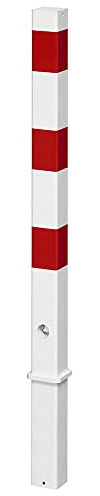 SPU Absperrpfosten Herausnehmbar - 70x70 mm Parkplatz Poller Rot Weiß