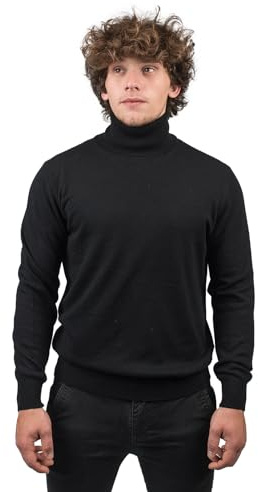 Dalle Piane Cashmere – polotröja av blandad kashmir, tillverkad i Italien – män, svart, L