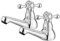 Bath Taps Pair, HEXMIXER Victorian Bathroom Sink Taps G3/4 for Bathtub, 1/4 Turn Chromed Brass Traditional Bath Pillar Tap 065ACR