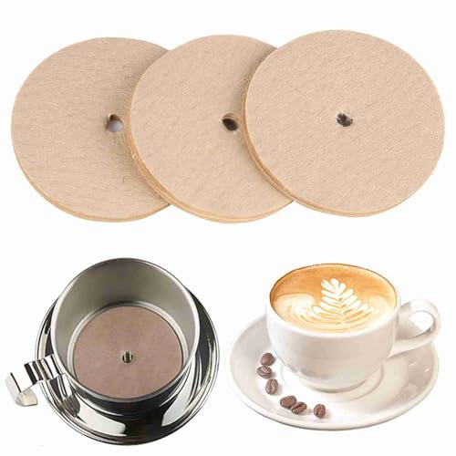 Gsycle 100 Stück Perkolator Kaffeefilter, Vietnam Kaffeefilter, runder Kaffeepapierfilter für Perkolator Kaffeekanne, Scheibenkaffeefilter für Camping, Zuhause, Büro