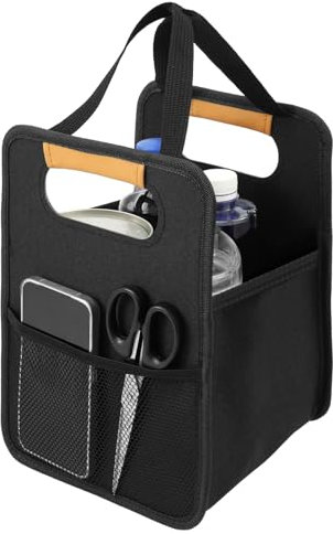 Porte-gobelet portable pour 4 tasses, porte-gobelet de plage pliable à porter avec poignée et séparateurs réglables, porte-gobelet réutilisable en tissu Oxford pour transporter du café, du vin
