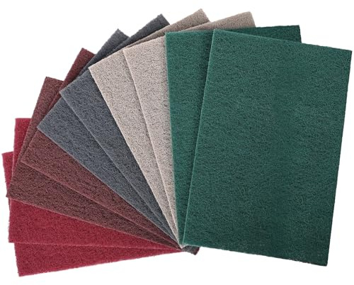 PMIQSA 10 Spugne Abrasive Grandi 150 x 230 mm Carta Abrasiva, Grana 400/600/800/1000/2500 per su Legno Metallo Cucina