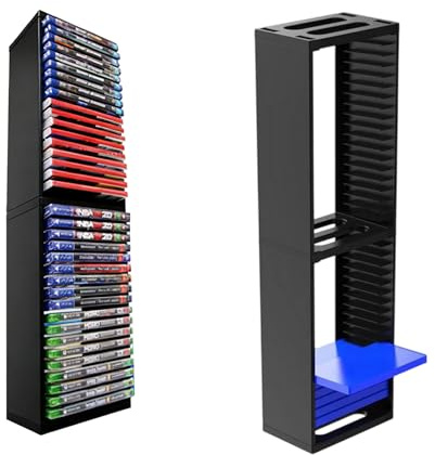 Yolispa Game Disc Holder Video Gioco Disc Scaffalatura CD Racks Videogioco Scaffale DVD Contenitore per Holding 36Pcs Gioco Discs per PS5 Gioco Discs (Nero)