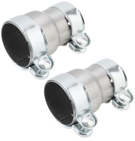 ePathChina Exhaust Adapter 2.5–3 in, Lap Joint Double Clamp, Carbon Steel Exhaust Reducer Pipe Connector for Muffler & Catalytic Converter (2)