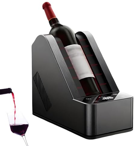 Refrigeratore elettrico per vino da 60 W, raffreddatore per bottiglie singole con pannello di controllo a LED, indicatore luminoso a 3 colori, controllo della temperatura da 5 a 20 ℃