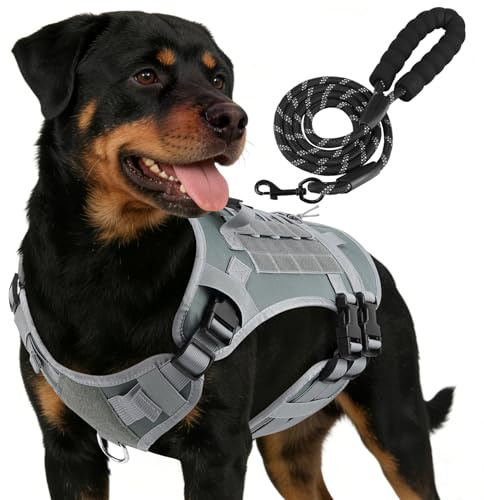 YooxArmor Harnais Chien Anti Traction Tactique avec Laisse Grand Chien,L