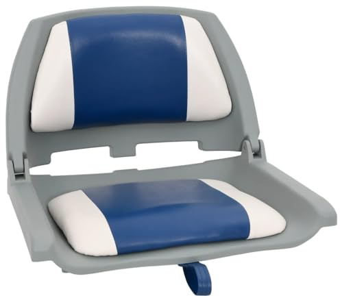 Generico Set Sedile per Barca Pieghevole 2pz Blu e Bianco 48x51x41 cm,Parti Barche a Vela,3284279