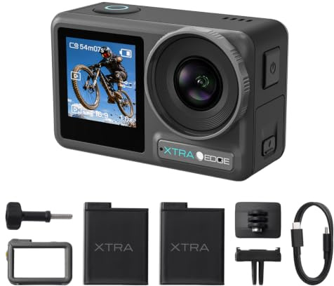 Xtra Dual Battery Bundle, 1/1.3 Sensor & 4K Cinematic Video,4K/120fps Video, Night View Mode, Ultra Waterproof to 52 ft, 360 Lock, TiltGuard, MotionMaster,Hyper Stabilization