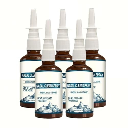 Nässpray – Rengör Och Fräschar Upp Dina Näsgångar – 150+ Användningar Per Flaska – Naturlig Mineralformel – (2 Oz Flaska + Nässpruta) ,5 pcs