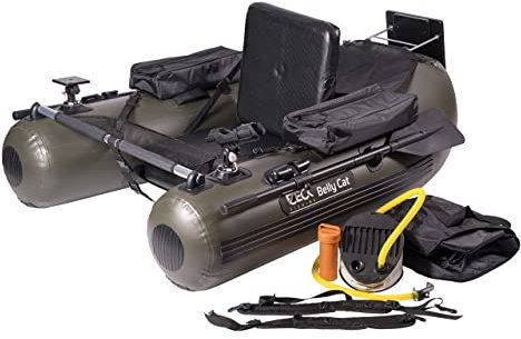 ZECK Belly Cat Green - Bellyboot zum Vertikalangeln & Spinnfischen auf Waller, Bellyboat, Angelboot zum Raubfischangeln