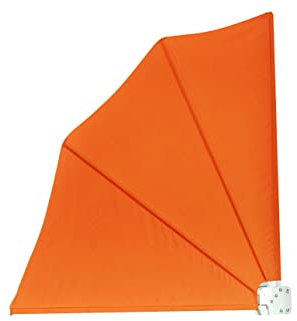 SmartSun - Toldo Lateral 1,4x1,4m - Naranja - Abatible en Abanico - Balcón - Terraza