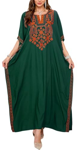 L-Peach Boho-kimono för kvinnor, lång cardigan, rymliga myskläder, överdimensionerad kaftan, strandklänning, täckande kläder, morgonrockar, C grön, en storlek