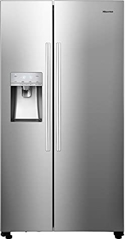 Hisense RS694N4ICF Freestanding American Side-by-Side Fridge Freezer - Total No Frost - Plumbed Water and Ice Dispenser - 562 liters - Stainless Steel - F Rated