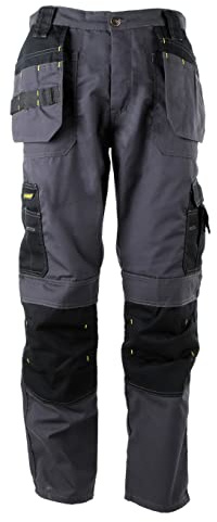 STANLEY Huntsville Men's Polycotton, Holster Pocket, Utility Cargo Work Trouser, Grey W32/L31