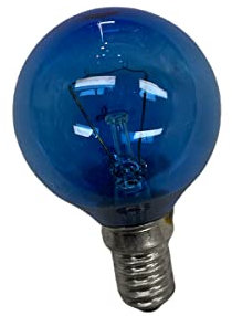 Duralamp Lampadina Solare Blu E14 40W Sfera Vetro Azzurrato