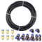 HUAZIZ 10 Meter PU Pneumatikschlauch Pneumatic Polyurethane Schlauch Flexibel Druckluftschlauch Außen 10mm x Innen 6.5mm Black, mit Pneumatikverbinder Air Push-Schnellkupplungen (Y/T/L/I förmig)