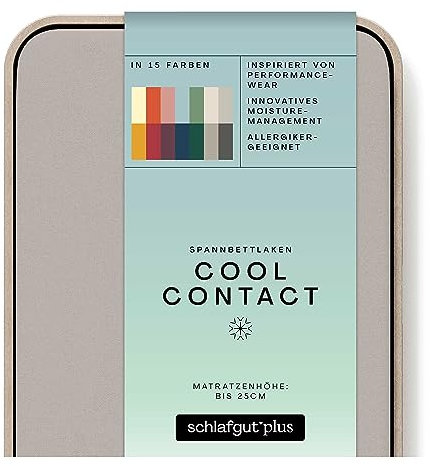 schlafgut Cool Contact Microfaser Spannbettlaken bis 130x200cm, Sand Mid kühlend kalt