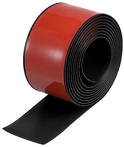 uxcell Floor Transition Strip Self Adhesive, 3 Wide PVC Flat Laminate Door Cover Strip for Laminate Doorway Width Less Than 3 Inch Black 9.84Ft