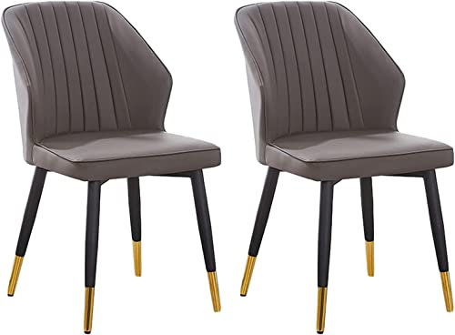 IBOWZ Esszimmerstühle Esszimmerstühle aus Kunstleder, 2er-Set, Bequeme Bauernstühle, Freizeitstühle mit Metallbeinen, Akzentstühle