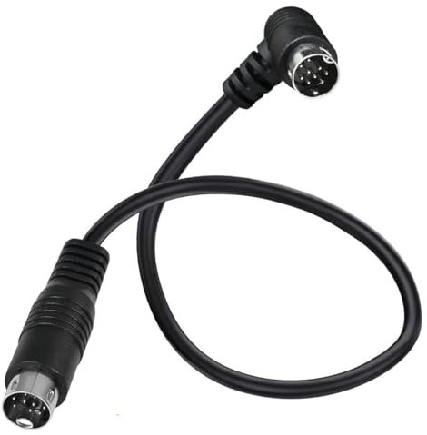 HTGuoji S-Video Cable DIN 9Pin Male 90 Degree to Male Extension Cable Lead for Projector, VCR, DVD Receiver, Camcorders (50 cm/1.6FT)