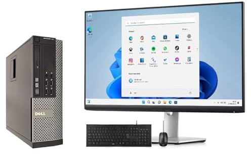 Dell Optiplex - Ordenador de Sobremesa, Computadora Reacondicionada, Pantalla LCD de 22'' HD Intel Core i5/RAM DDR3 8GB SSD / 480GB Windows 11 Professional, Microsoft Copilot, Open Office, wi-FI
