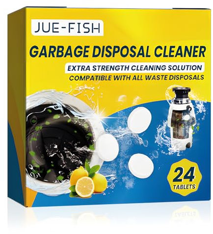 24 Pastiglie Detergenti per Scarichi e Rimuovi Odori, Detergente per Lavandini e Scarichi per Cucina e Bagno, Detergente per Scarichi Extra Forte, Rimozione Odori, Profumo di Limone