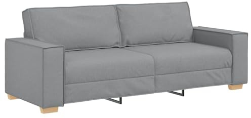 vidaXL Canapé 3 Places Gris Clair 220x78x84 cm Tissu