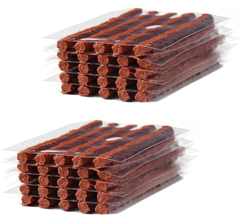 BORISCA 50 Pièces Bandes de Réparation de Pneu, Kit Reparation Pneu Voiture Marron Bande de Réparation de Pneu Meche Pneu Crevaison pour Usage d'Urgence Kit de Réparation de Pneus pour Voitures, Motos