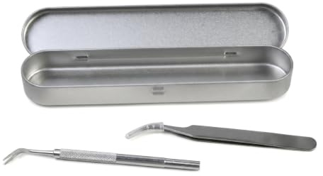 Kemay 2PCS Stainless Steel Tick Tweezers and Tick Fork Set with Box | Tick Remover Tool Kit for Dogs, Cats and Humans - Professional with Portable Storage Box for Safe Tick Removal