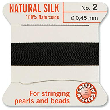 Creative-Beads Hilo de perlas para enhebrar, 2 m de largo, con extremo de alambre flexible, grosor de 0,45 mm, color negro