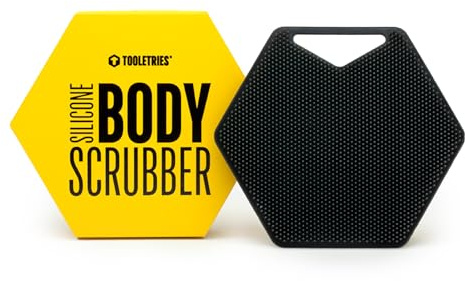 TOOLETRIES - Body Scrubber - Exfoliates & Deep Cleans - Silicone Shower & Bathroom Accessory with Bespoke Bristles and Ergonomic Handles - Charcoal