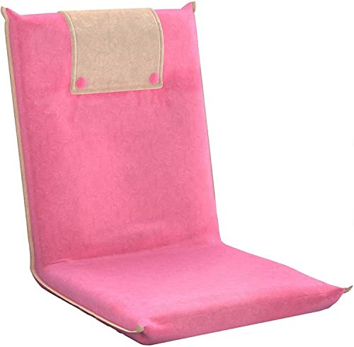 bonVIVO Bodenstuhl mit Rückenlehne Easy II - Ideal als Sitzkissen & Outdoor-Klappsessel für Meditation, Yoga, Camping oder als Bodenliege - Pink