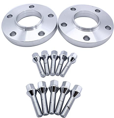 TAKPART 2 Stück 20mm Spurverbreiterung Distanzscheiben Set Ø72,6 5x120mm mit 10 Stück Radschrauben M12x1,5 für E36 E46 E90 E92 E60 318i 323i 325i 328i 330i 335i 525i 545i