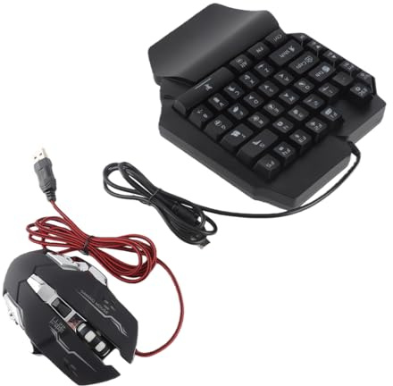 Gaming Keyboard and Mouse Combo, Wired Mechanical Backlit One Handed Keyboard with Phone Holder, Converter Game Console for win2000, winXP, ME, Vista7, Vista8, etc. (Mix lite+F6+G2)
