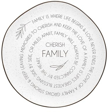 Pavilion Gift Company - Cherished Family - 10.5 Serving Tray Platter Plate Thanksgiving Fall Serveware Friendship Family