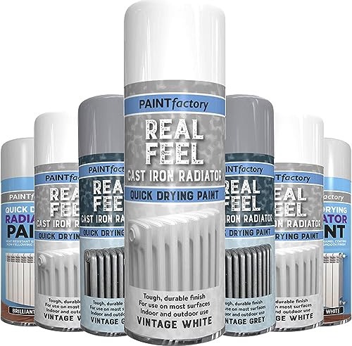 AlezyB 1 x Real Feel Radiator Vintage White Spray 400ML Aerosol for Interior & Exterior Tough, Protect Against Rust Durable Finish