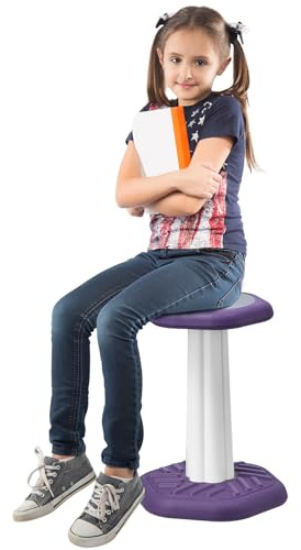 VEVOR Kids Wobble Chair, Active Chair with Sponge Cushion, Wobble Stool Improves Focus, Posture and Calm Children, Ideal for Schools and Home, Age 7-14, Purple