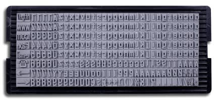 Typensatz Shiny S-660 mit Groß- und Kleinbuchstaben für Shiny Stempelsets zum Selbstsetzen - 256 Zeichen, 4mm Buchstabenhöhe