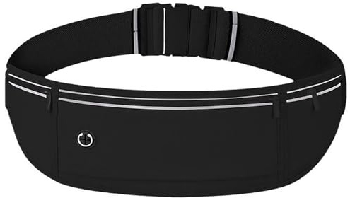 GmwyCzV Ceinture de Course Sacs Bananes de Sport, Noir Ceinture Running Smartphone, Réglable Etanche Running Belt, Running Sacs Bananes de Sport Convient pour Gym, Jogging, Fitness, Randonnée