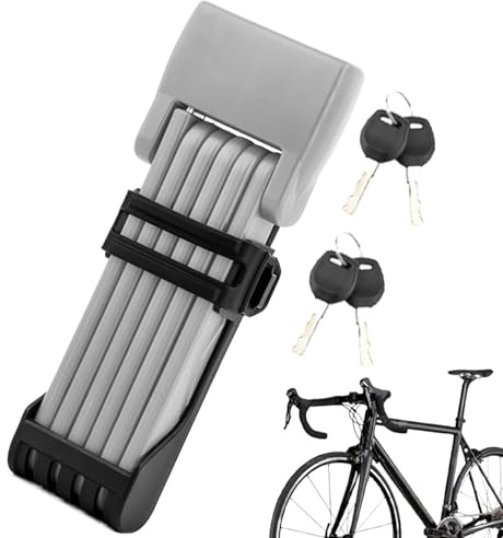 Sghtil Candado plegable para ciclismo, protector de scooter de alta seguridad, cerradura plegable multifuncional de alta seguridad para scooter, motocicleta, con 2 llaves y soporte de montaje