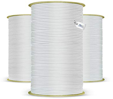 DQ-PP Corda in gomma bianca – 5 mm – 50 m – Expander in gomma elastica corda di tensione per teloni
