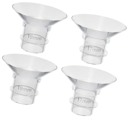LRXIYODE Lot de 4 Inserts de Bride pour Tire-lait Portables, Accessoire en Silicone Résistant 17mm et 19mm, Compatibles Pompes Électriques, Pièces de Rechange pour Allaitement Bébé