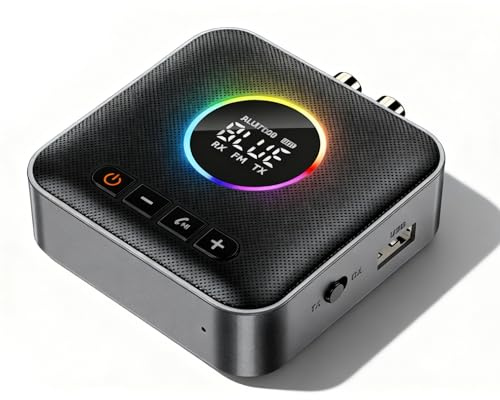 Ricevitore HiFi Bluetooth 5.4 - Adattatore Bluetooth 5.4 - Adattatore audio HiFi con AUX/RCA/USB/Type-C, RGB multicolore per impianto stereo domestico/auto/TV/tablet